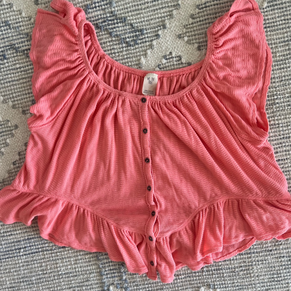 Free People coral crop. Not too short